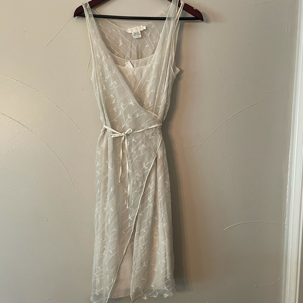 NICOLE CADINE ivory double layers dress